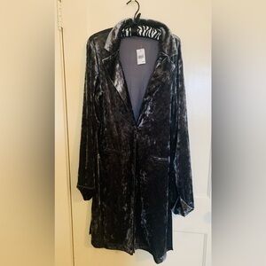 Zara Dark Gray Velvet Coat